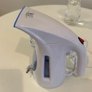 White and Blue Handheld Garment Steamer